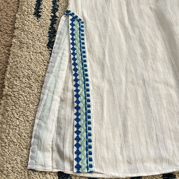 Vineyard vine Embroidered Striped Cotton Maxi Cover-Up Size L - Picture 9 of 10